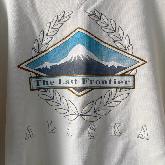 Vtg 90s Rugged Sweats cream cotton crewneck Alaska Denali sweatshirt men's XXL - Picture 6 of 6